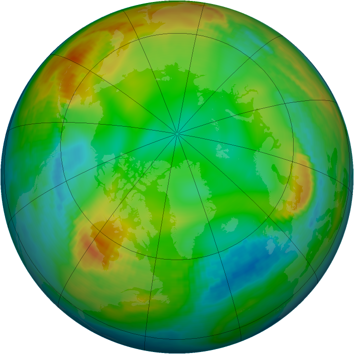 Arctic ozone map for 01 January 1981